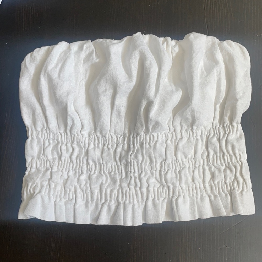 Abercrombie strapless linen crop top NWT